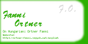 fanni ortner business card